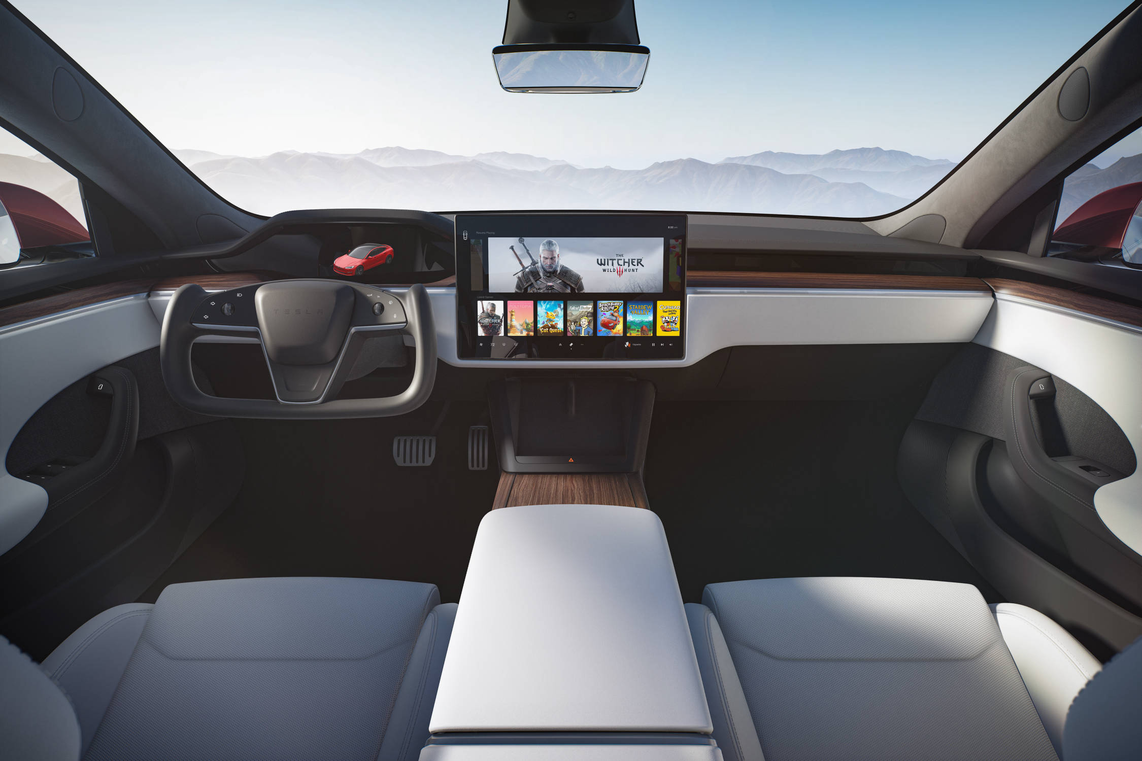 Tesla Model S Plaid - Хүссэн тоглоомоо машинаасаа тоглох боломжтой.